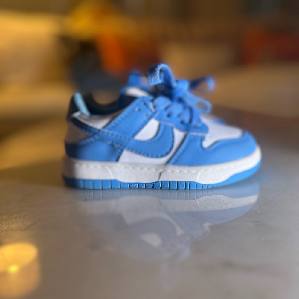 blue and white nike jordan’s 🩵🤍